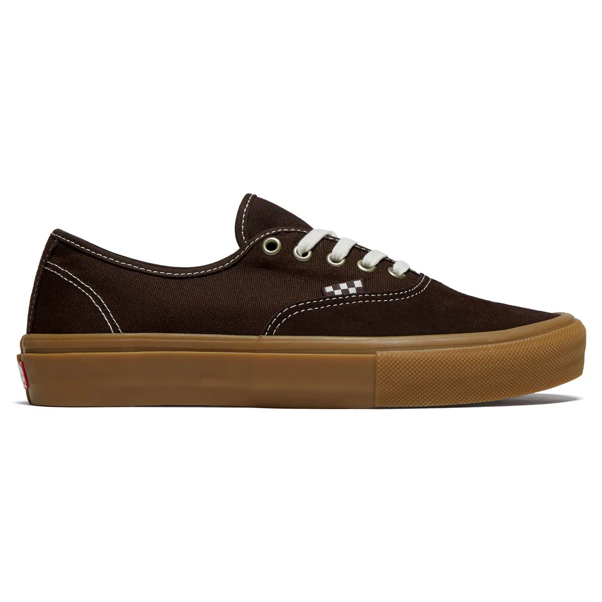 Social Scene Responsive Feel Vans Skate Authentic Shoes - Brown/Gum