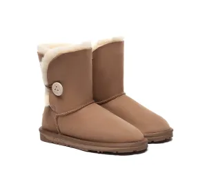 Snow Hike Boots Outdoor Adventure UGG EVERAU? UGG Boots Double Faced Sheepskin Wool Short Button