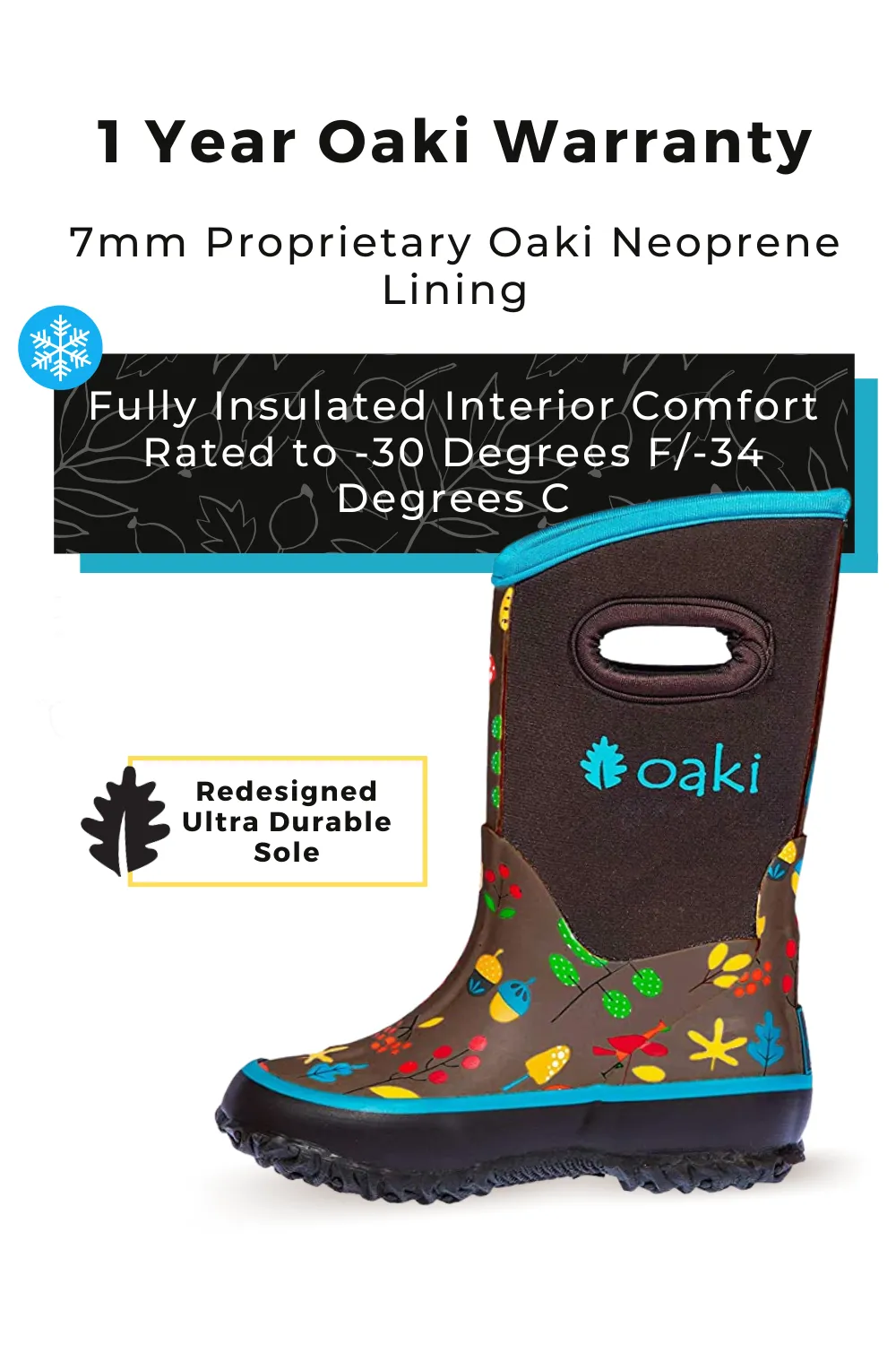 Outdoor Adventure Forest Animals Neoprene Rain/Snow Boots