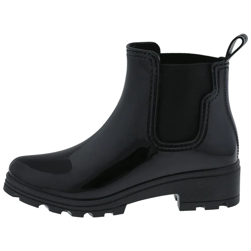 Ladies Jodhpur Rain Boot with Shiny Upper and Elastic Gores Comfort Fit