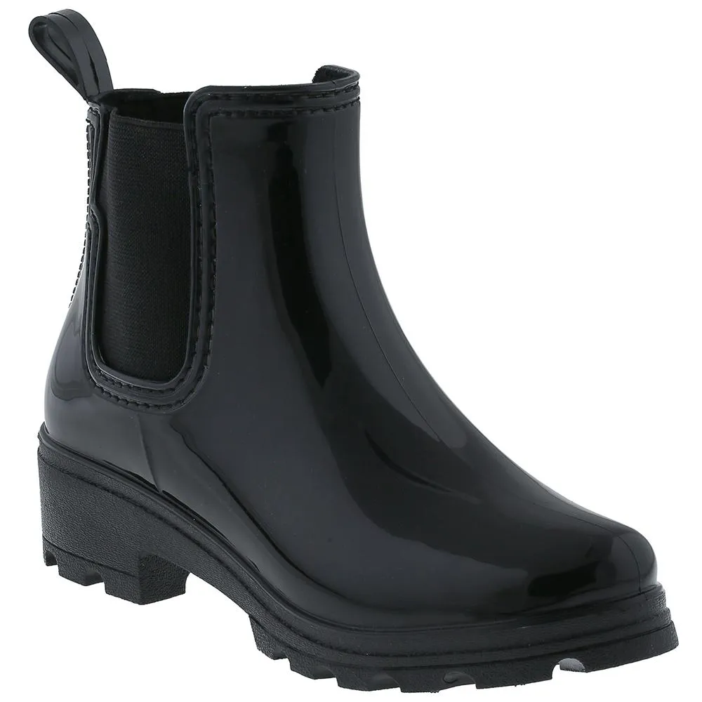 Water Resistant Comfy Walk Ladies Jodhpur Rain Boot with Shiny Upper and Elastic Gores