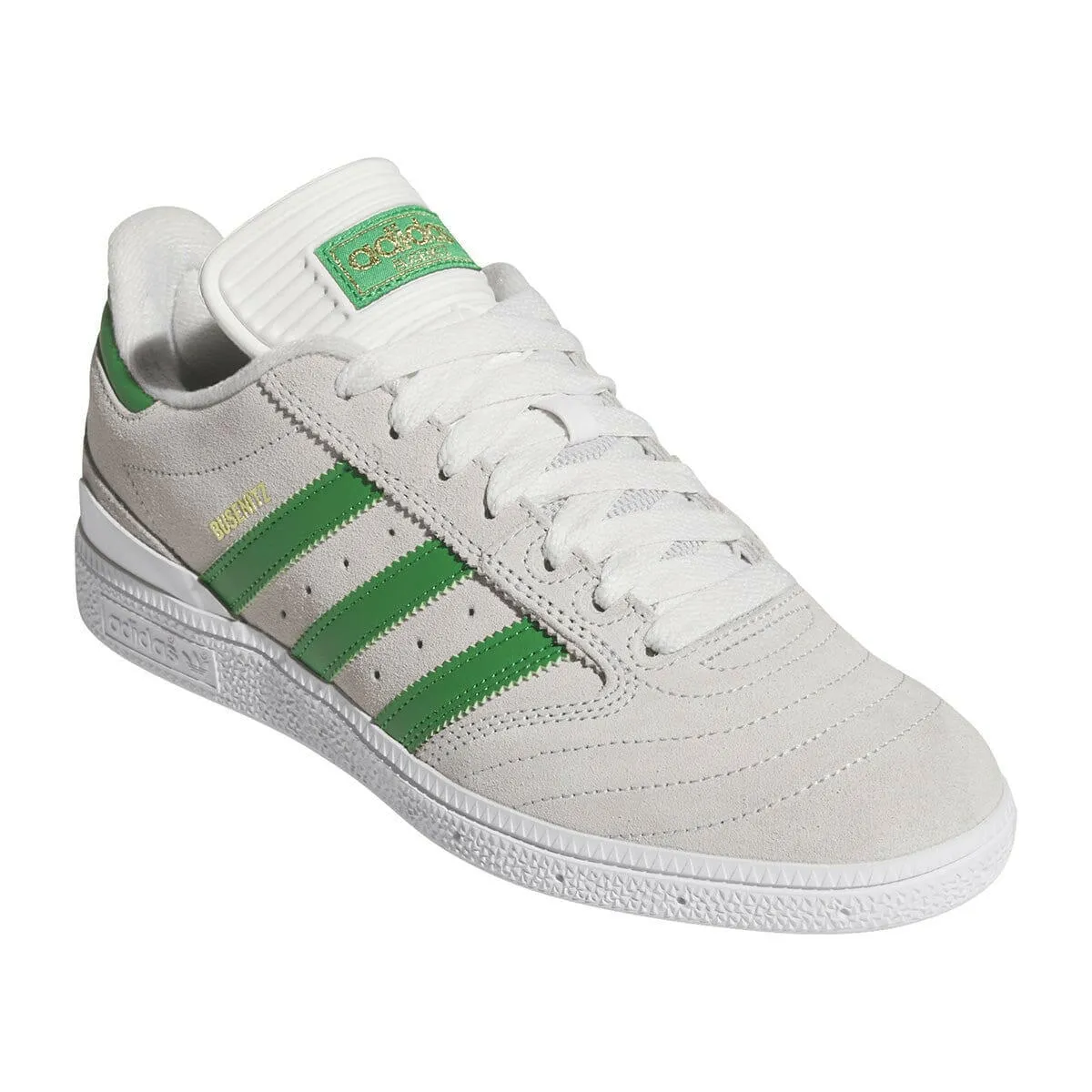 Comfortable Linings Leather Upper Adidas - Busenitz Shoes White/Green