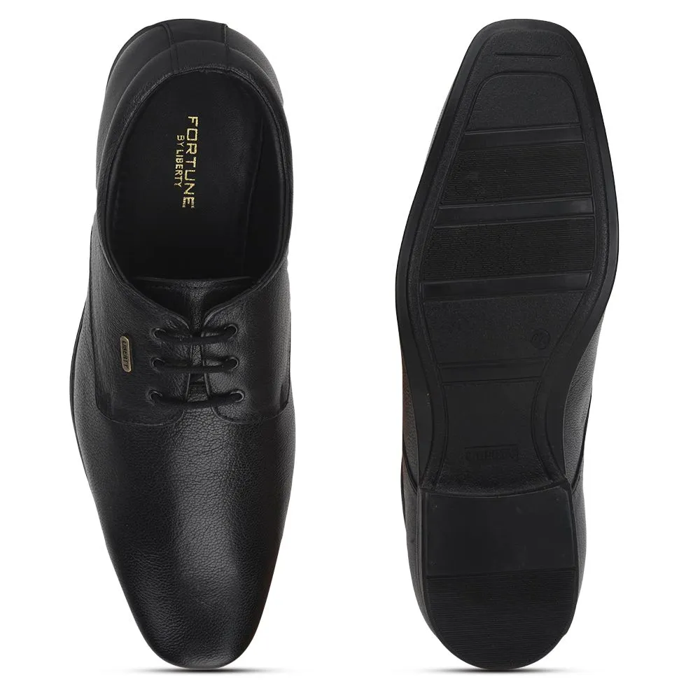 Fortune (Black) Formal Lace Up Derby Shoes For Men Uvl-305 By Liberty Subtle Texture