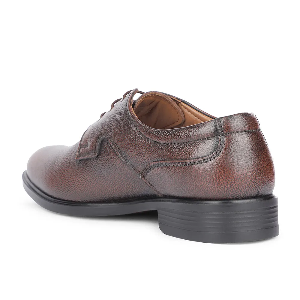 Pure Comfort Classic Leather Design Healers Formal Brown Lacing Derby Shoes For Men S201-05 By Liberty