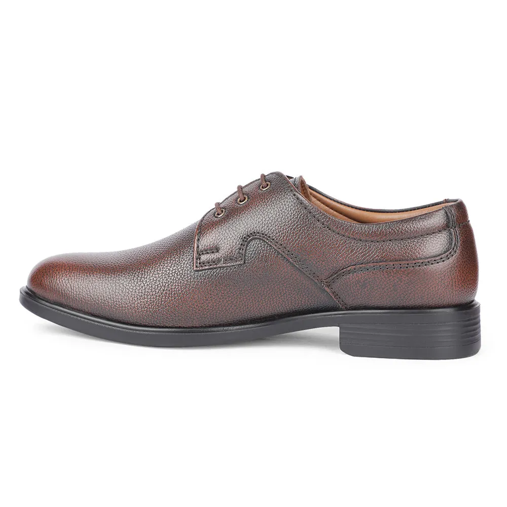 Leather Tread Flexible Everyday Comfort Healers Formal Brown Lacing Derby Shoes For Men S201-05 By Liberty