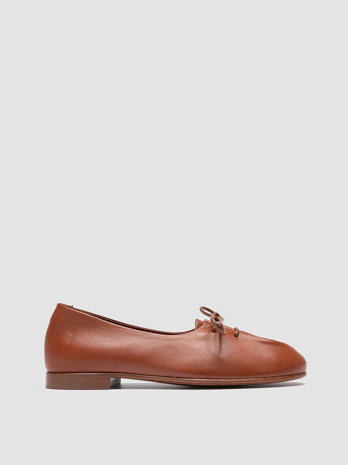 OLIVER 102 - Brown Leather Ballerina Shoes Office Cool Trail Ease