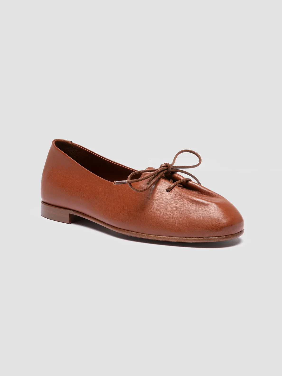 OLIVER 102 - Brown Leather Ballerina Shoes Heart Glow Winter Chill