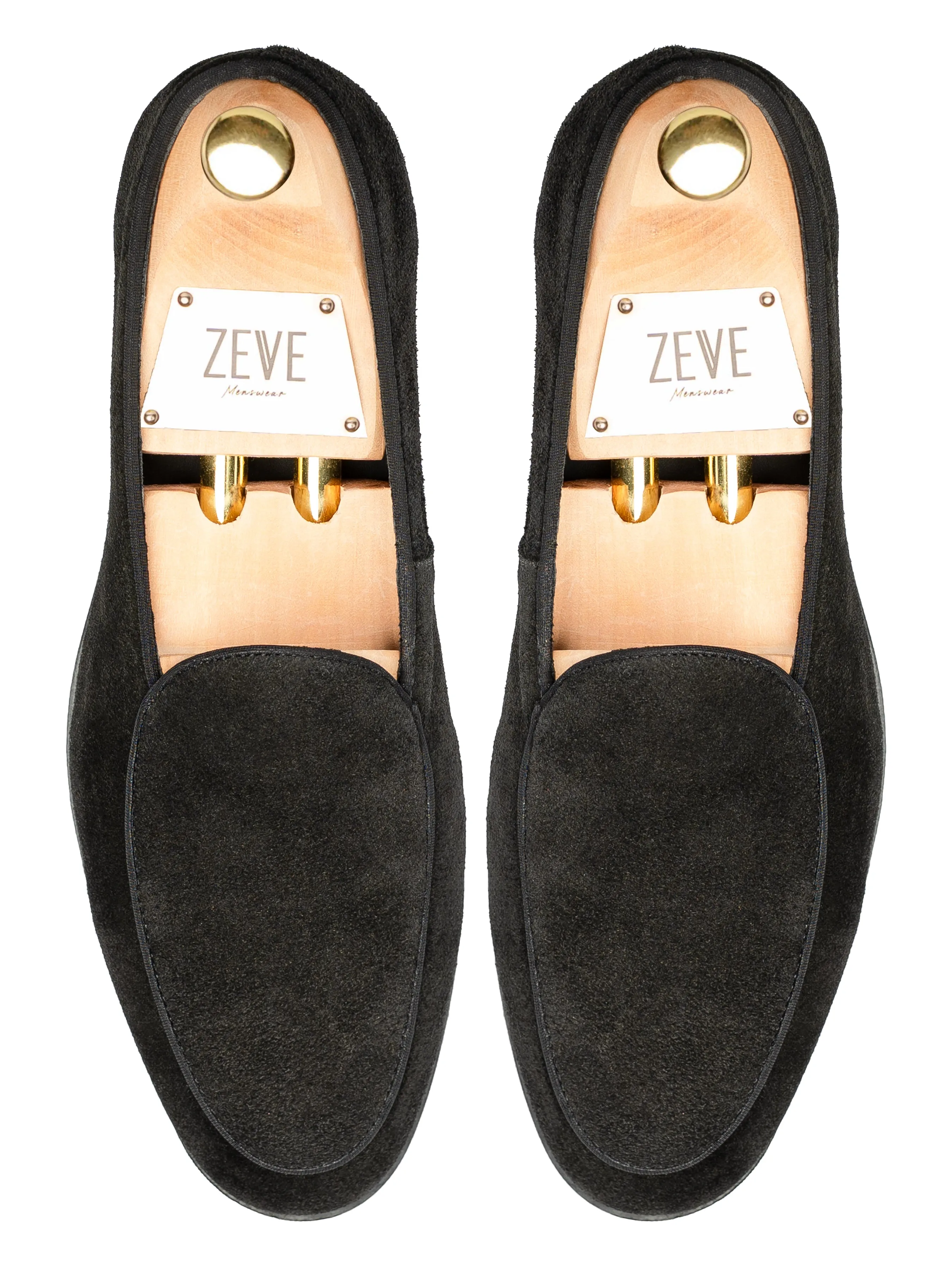 Sole Free Hill Walk Belgian Loafer - Black Suede Leather