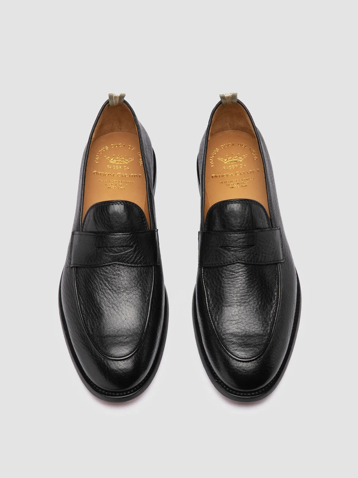Grip Lane OPERA 001 - Black Leather Penny Loafers