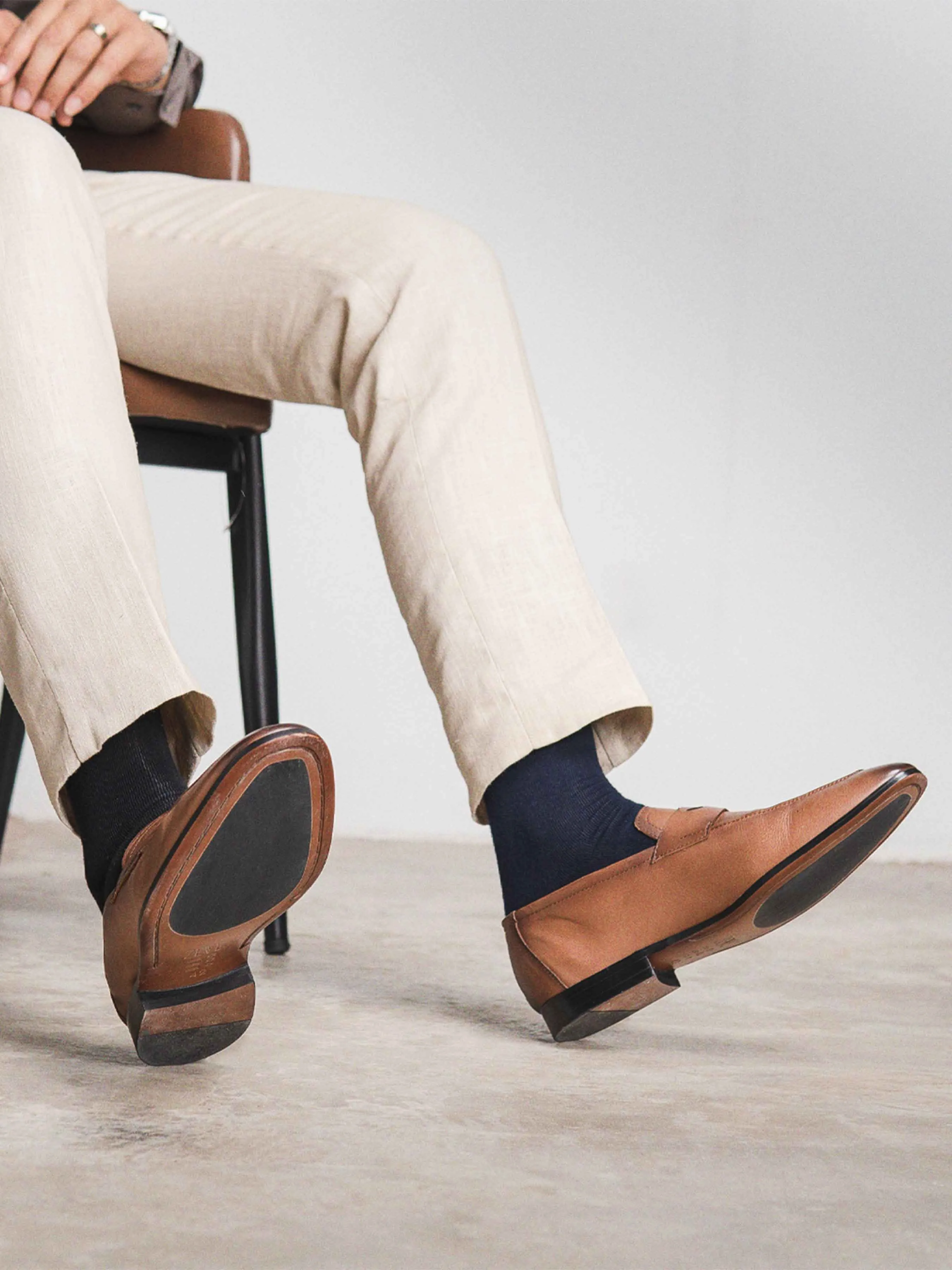 Martino Penny Loafer - Coffee (Hand Painted Patina) Relaxed Fit Shoes