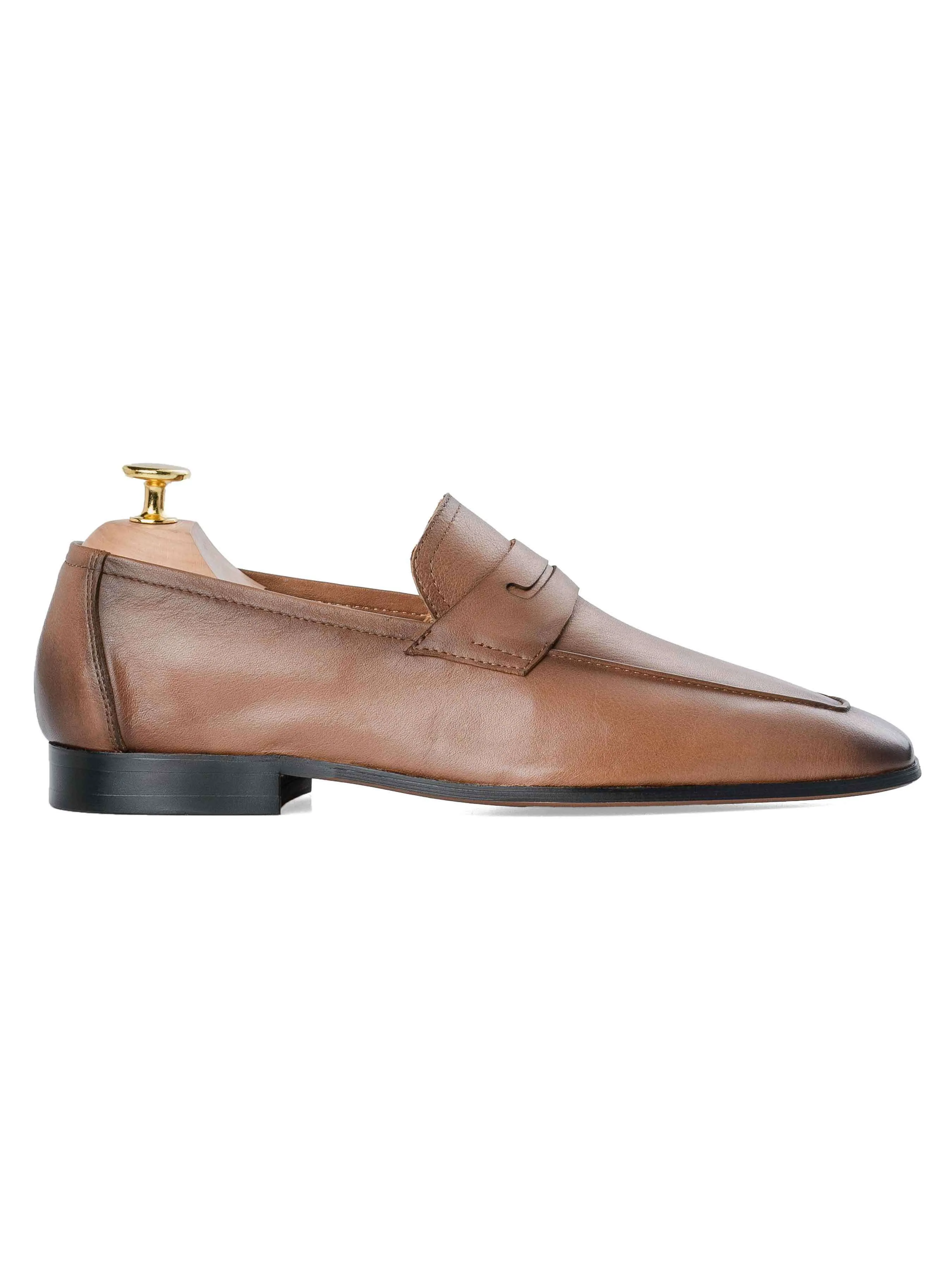 Street Pulse Martino Penny Loafer - Coffee (Hand Painted Patina)