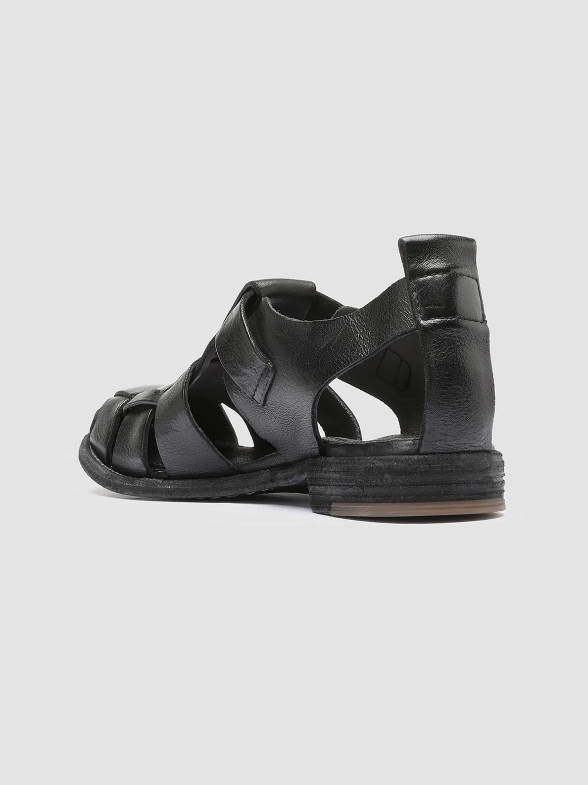 Secure Quick Fit LEXIKON 536 - Black Leather Sandals