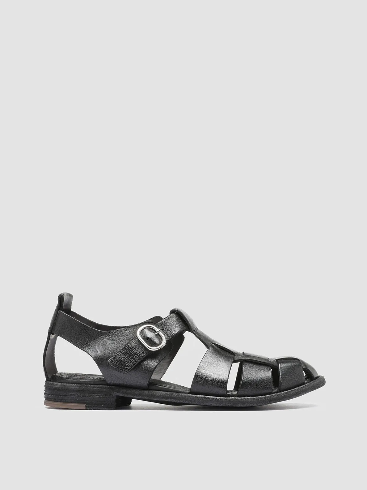 Comfort Heel LEXIKON 536 - Black Leather Sandals