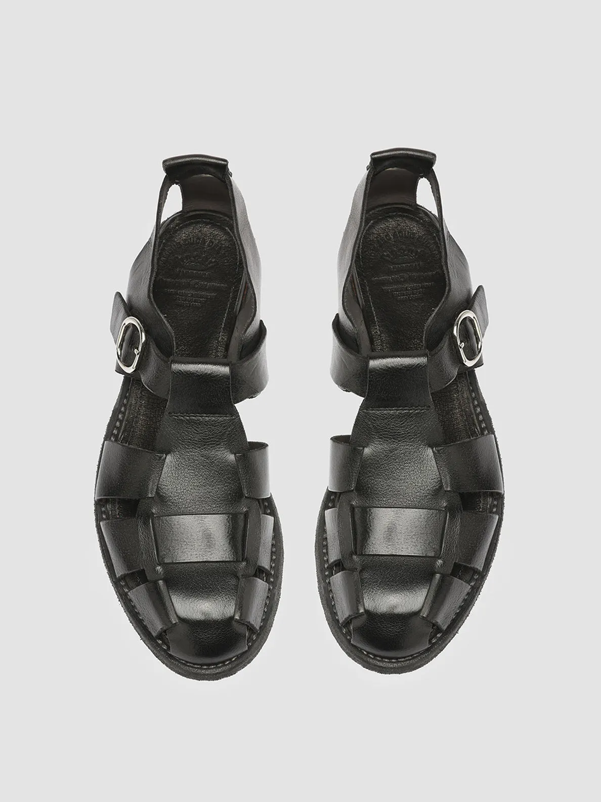 LEXIKON 536 - Black Leather Sandals Step Free