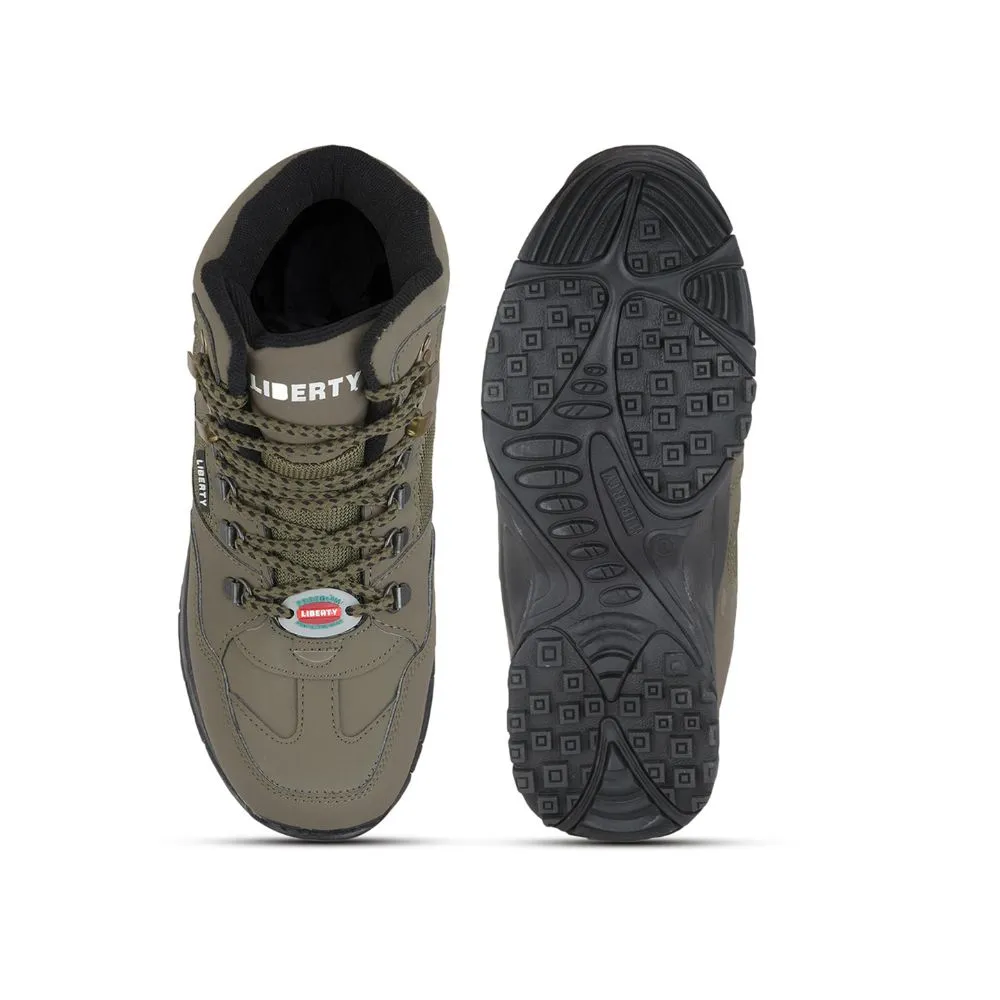 Freedom Casual (Green) Defence Hiking/Trekking Ankle Shoes SHIKHARPRM By Liberty Rock Surface Stability Hiking