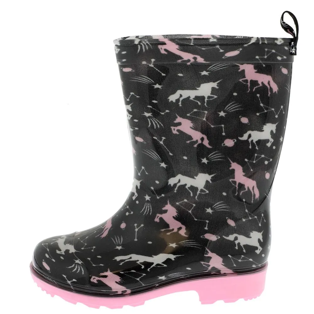 Girls Outer Space Unicorn Rain Boot Active Protection Quick Boot