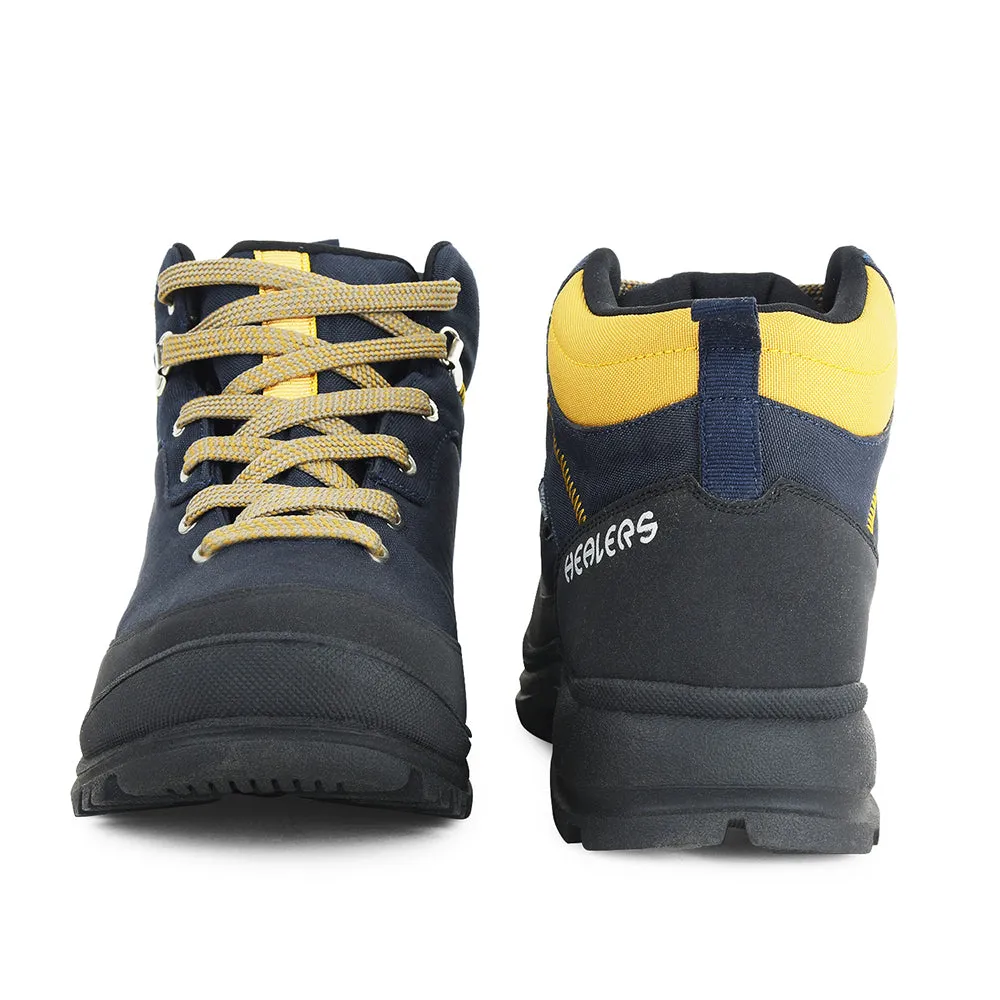 Mountain Ready Anti-Slip Performance Healers Sports Trekking Navy Blue Lacing Shoes For Men RACE-1 By Liberty
