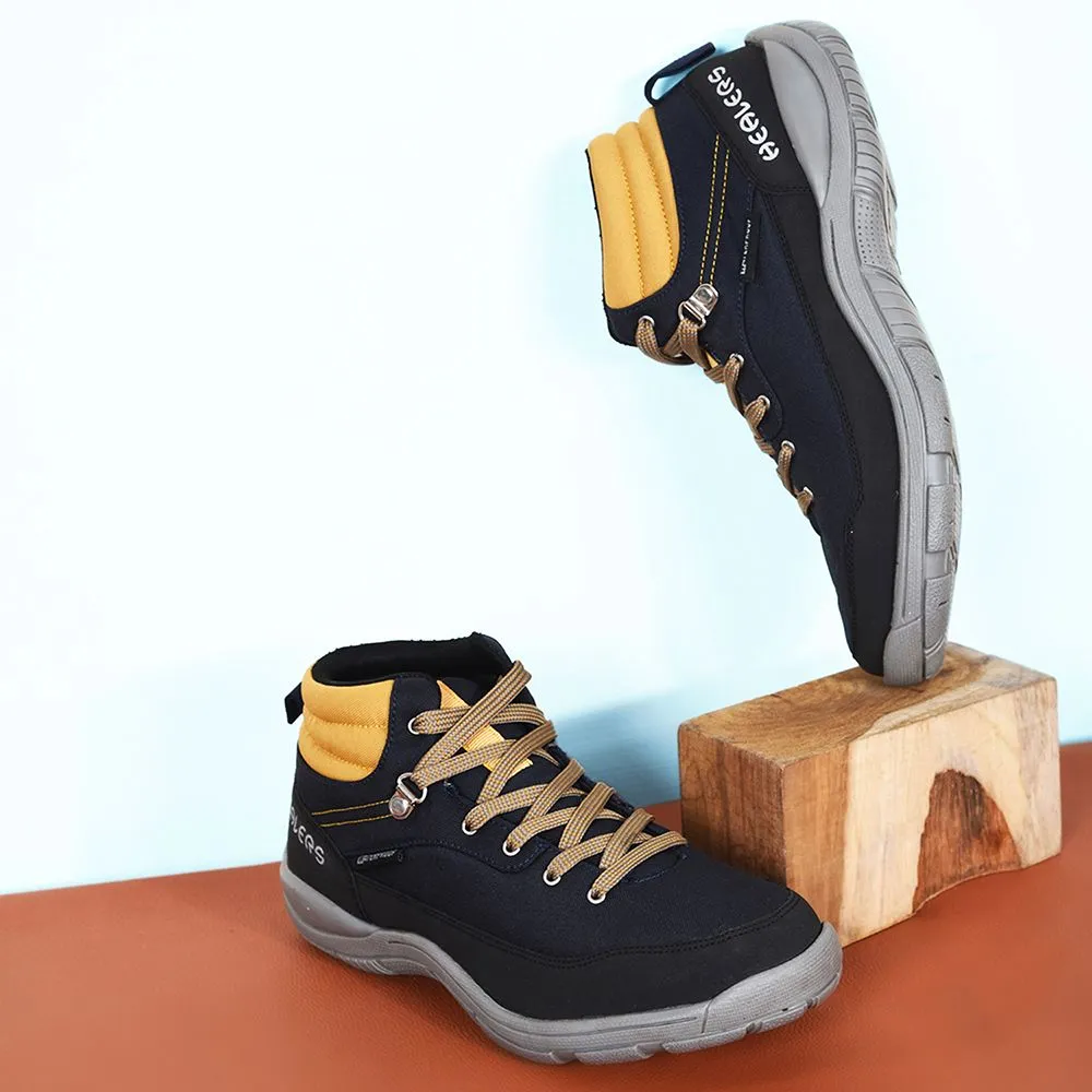 Grip Control System Healers Sports Trekking Navy Blue Lacing Shoes For Men RACE-1 By Liberty