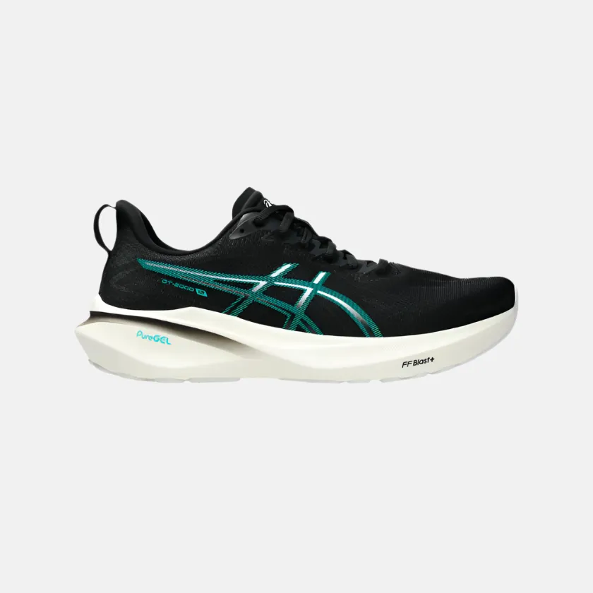 Asics GT-2000 13 Men Running Shoes -Black/Wave Teal titanium - reinforced shoes purple shoes