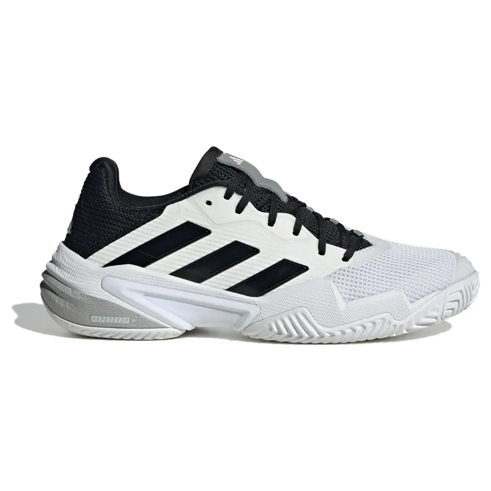 Walking Leather Upper Adidas Barricade 13 All Court Tennis Shoe (Mens) - Cloud White/Core Black/Grey Three