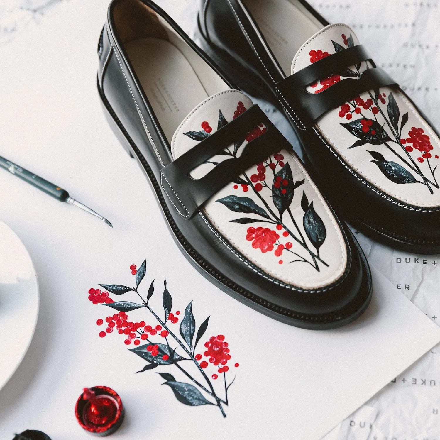 Wilde Hand-Painted Berry Penny Loafer - Men's Icon Walk Enhanced grip