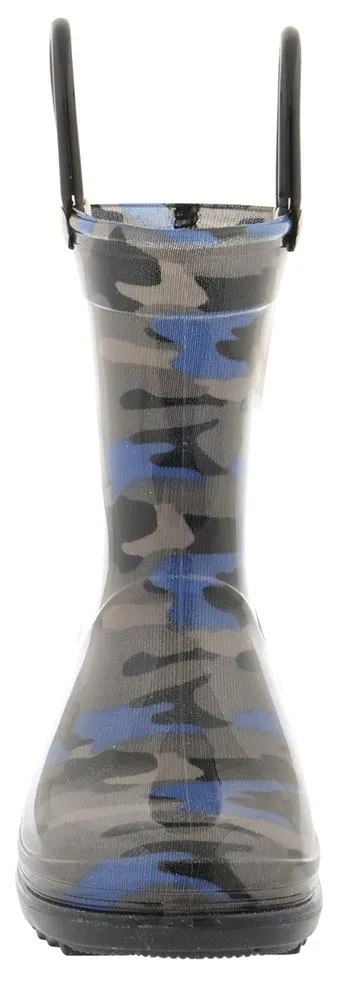 Toddler Boys Shiny Camo Printed Rain Boot Chic Comfort