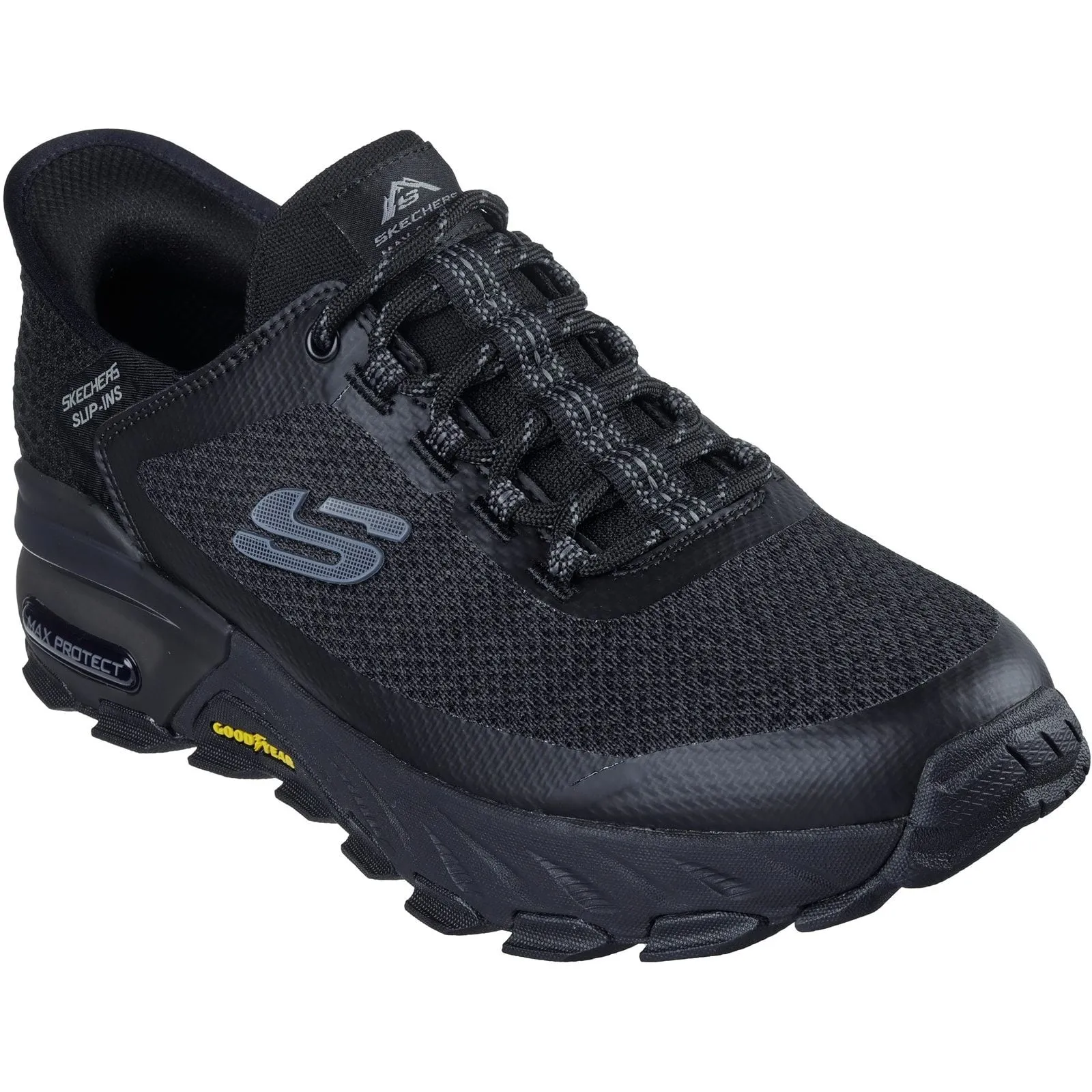 Skechers Mens Max Protect Assembly Hiking Shoes Black Highland Path