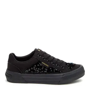 Cheery Black Sequin Sneaker City Stride