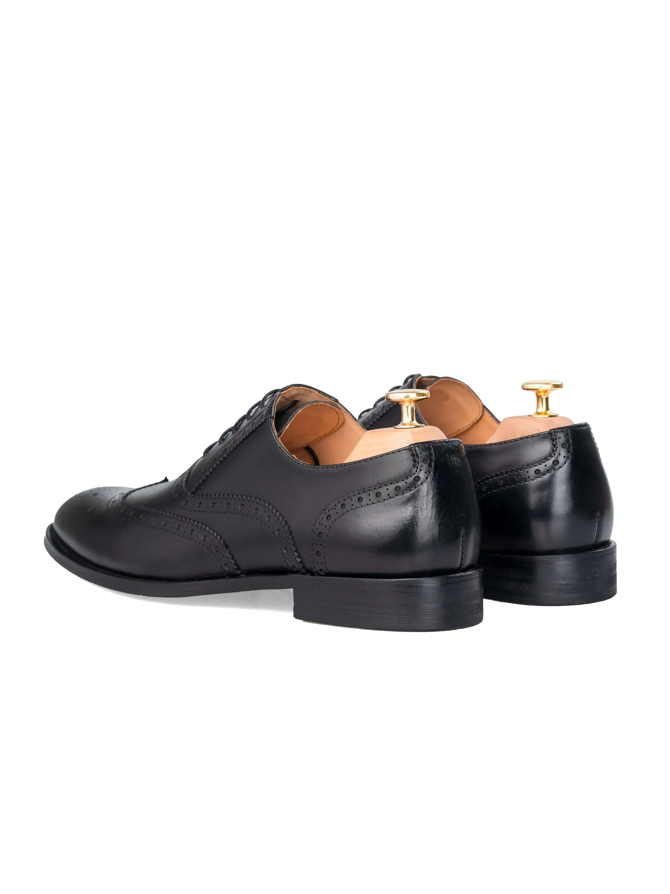 Fashionable Simple Fit Classic Oxford Brogue Wingtip - Black Lace Up