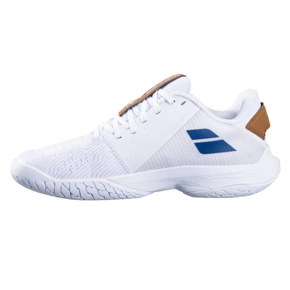 Easy Walk Modern Design Babolat Jet Tere 2 AC Wimbledon Women's Tennis Shoe (White/Navy)
