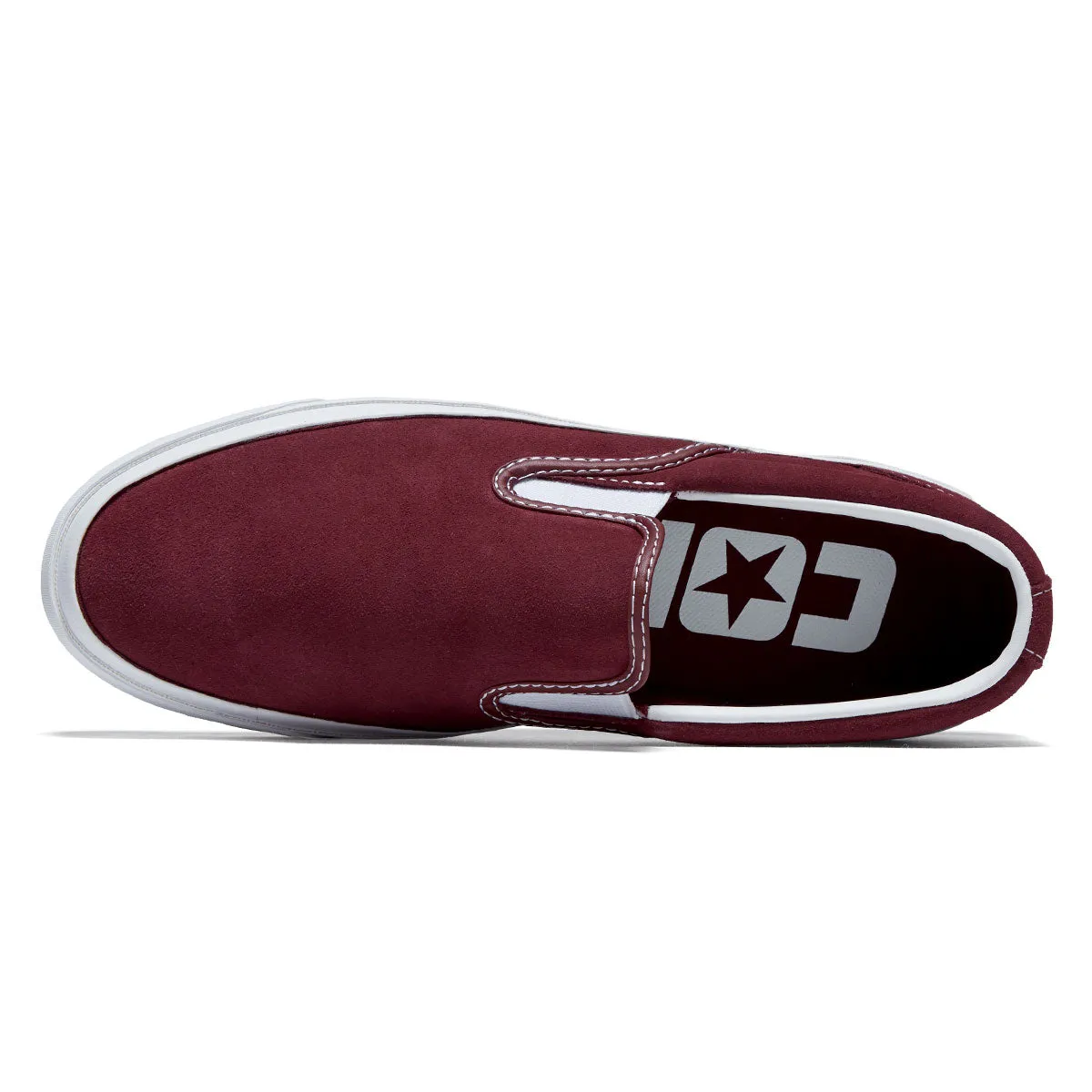 Converse One Star CC Slip Pro Shoes - Deep Bordeaux/White/White Outdoor Flexible Comfort