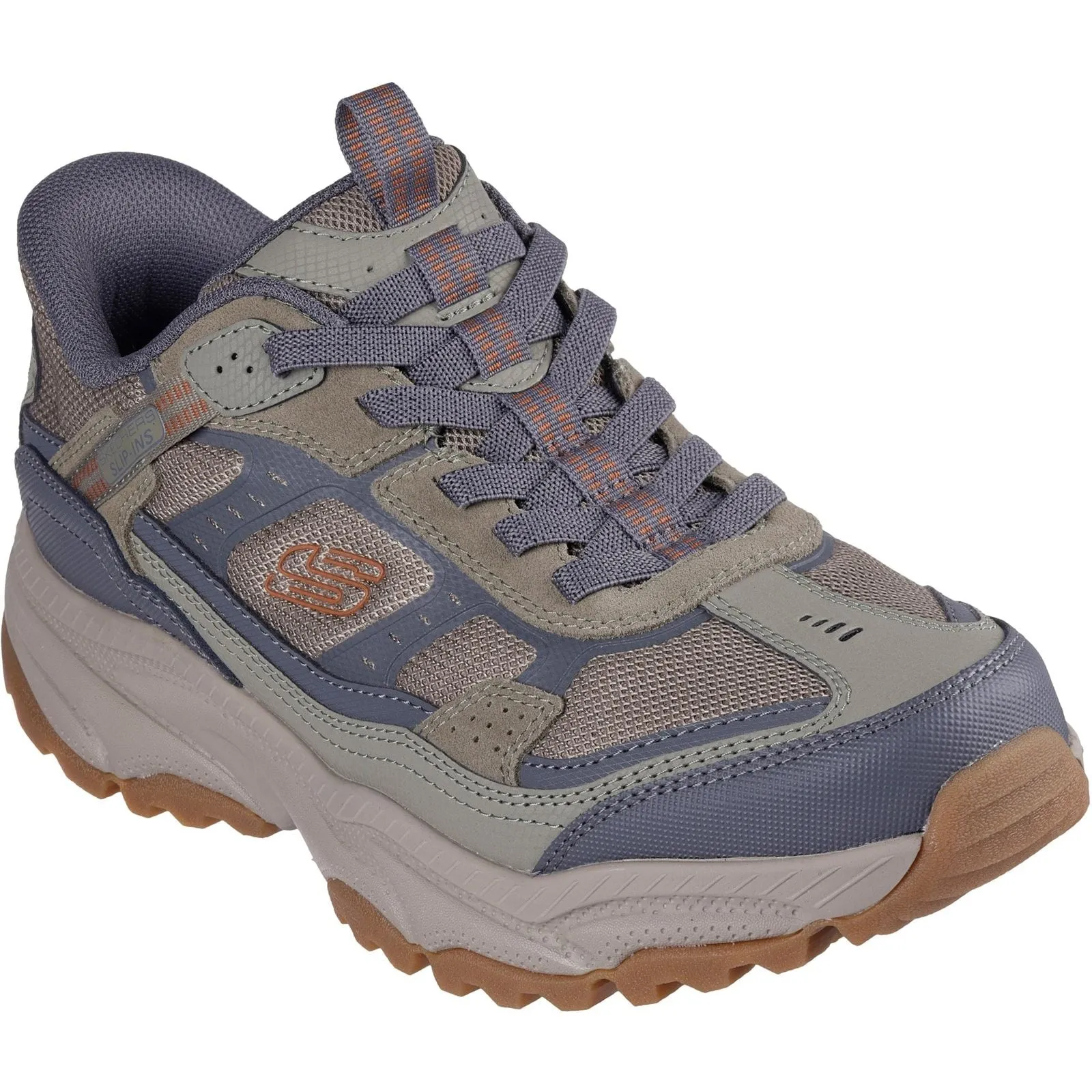 Skechers Mens Vigor AT Hiking Shoes Olive/Grey Max Support Mountain Comfort