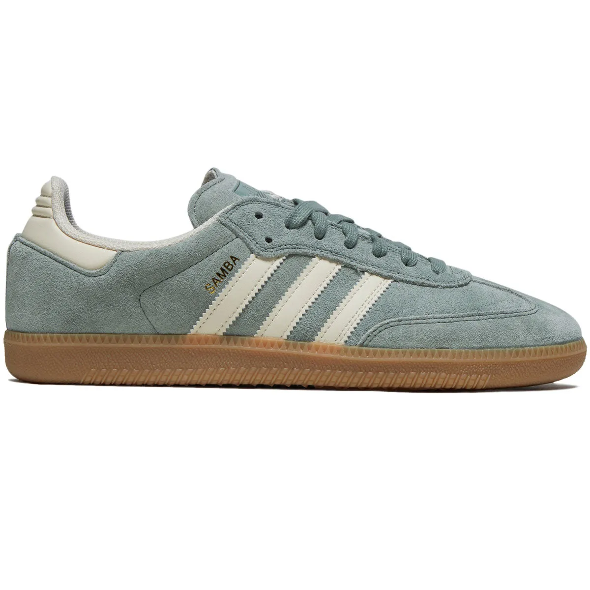 Adidas Samba Adv Shoes - Silver Green/Wonder Wheat/Gold Metallic Airflow Lining Anti Deformation