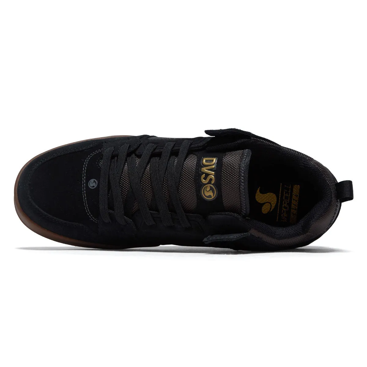 DVS Comanche LT Shoes - Black/Black/Gum Suede Durable Build
