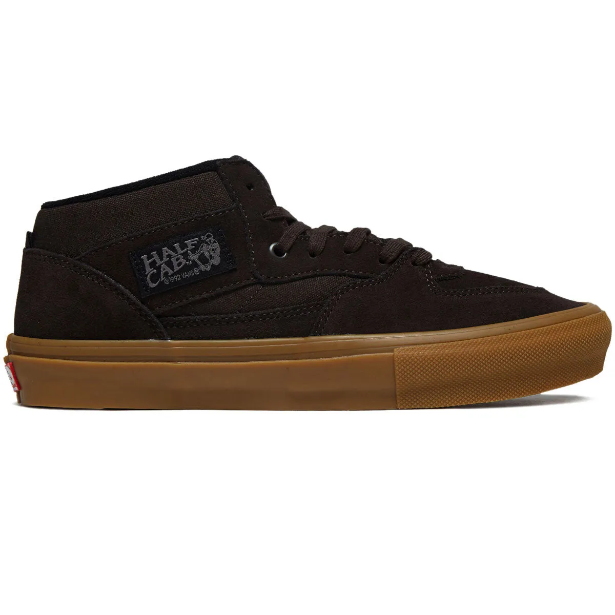 Comfortable Collar Vans Skate Half Cab Shoes - Brown Suede/Gum