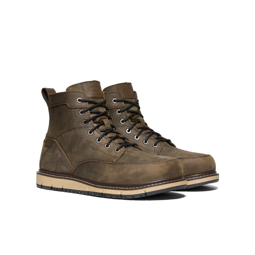 Rain Ready Hardy Construction Men's San Jose 6" Waterproof Boot (Aluminum Toe)  |  Cascade Brown/Black