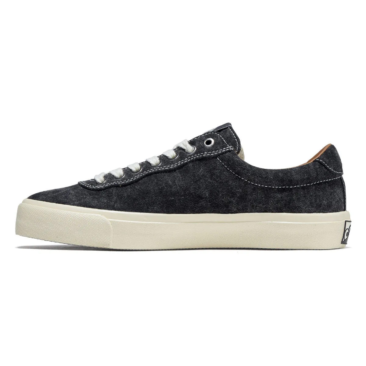 Last Resort AB VM001 Canvas Lo Shoes - Washed Black/White Comfort Padding Around Ankle Board Traction