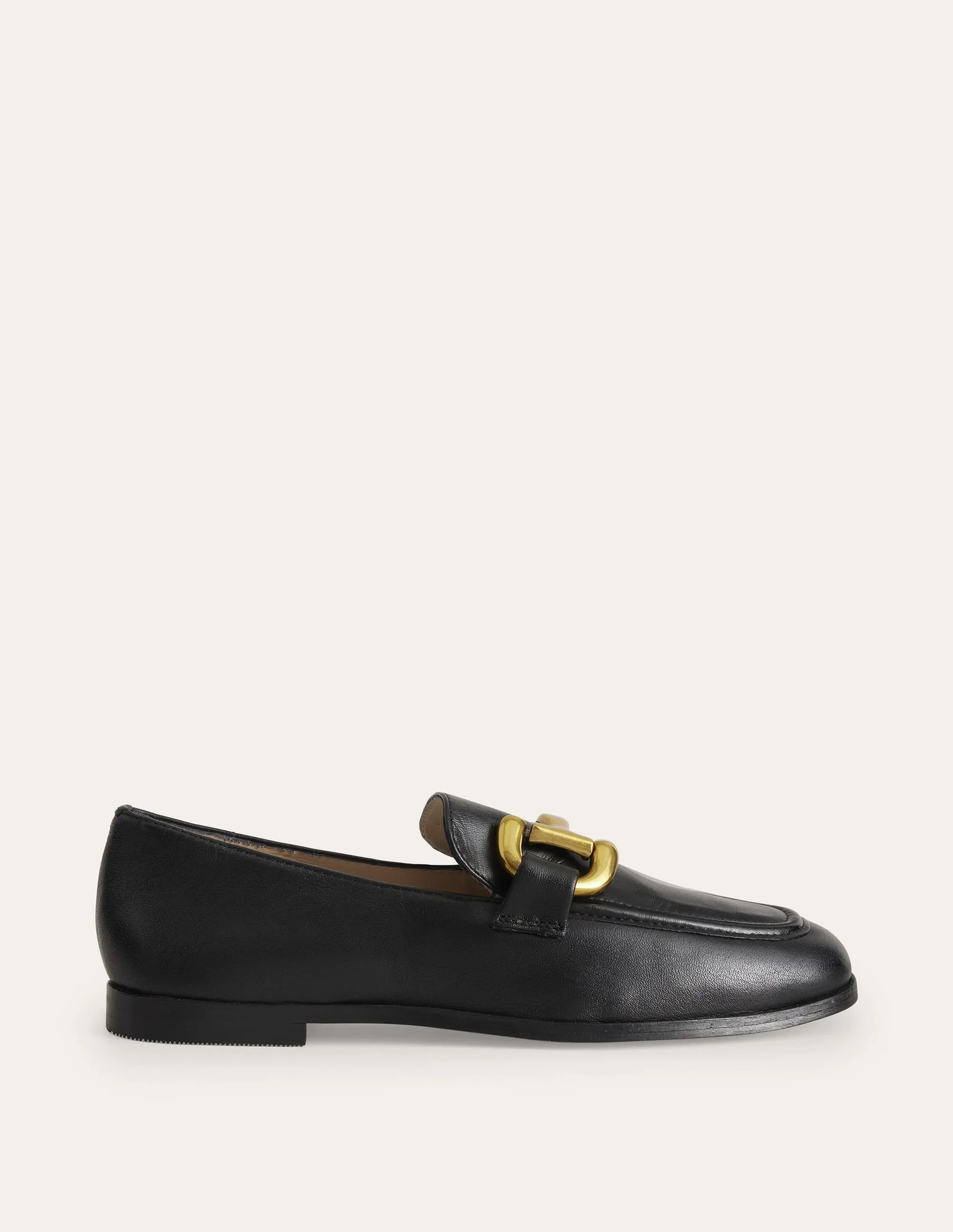 Wide fit Minimalist Iris Snaffle Loafers-Black