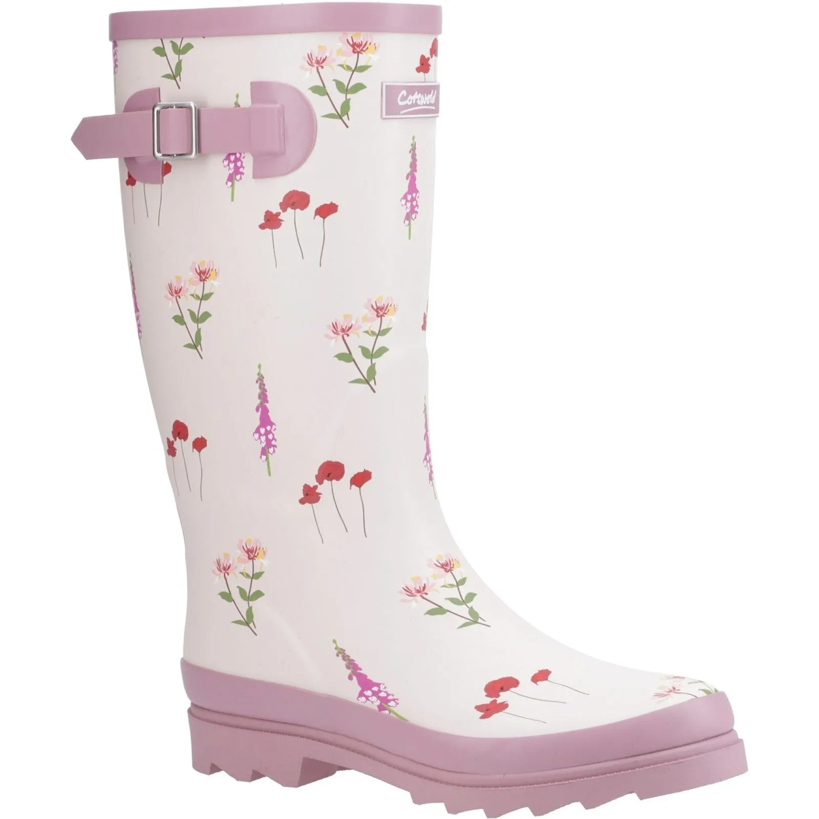 Cotswold Womens Wildflower Tall Wellingtons Pink Winter Safe Chilly Comfort Walk