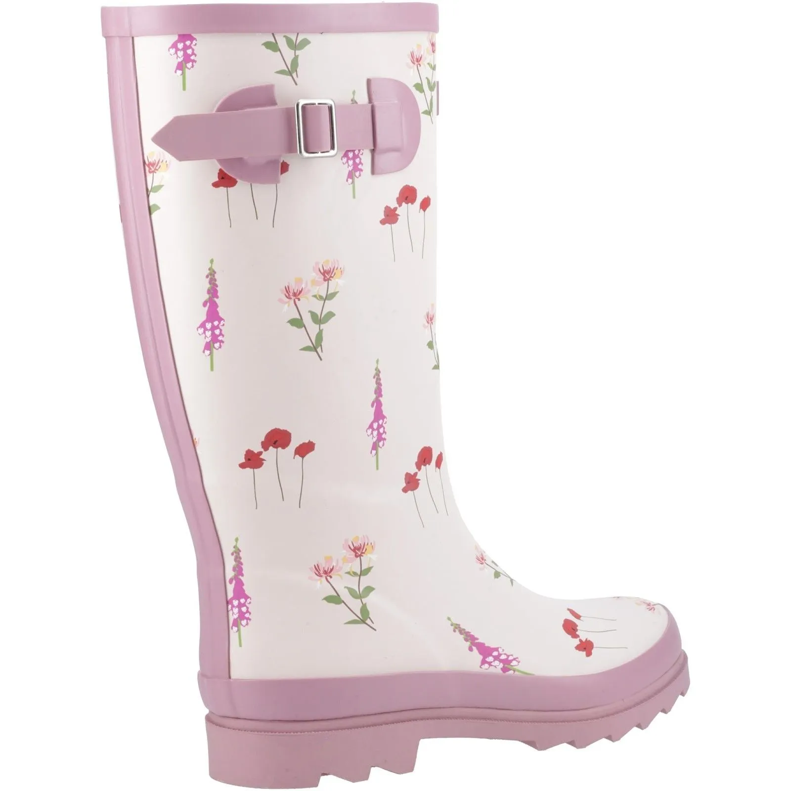 Outdoor Chic Heavy Rain Cotswold Womens Wildflower Tall Wellingtons Pink