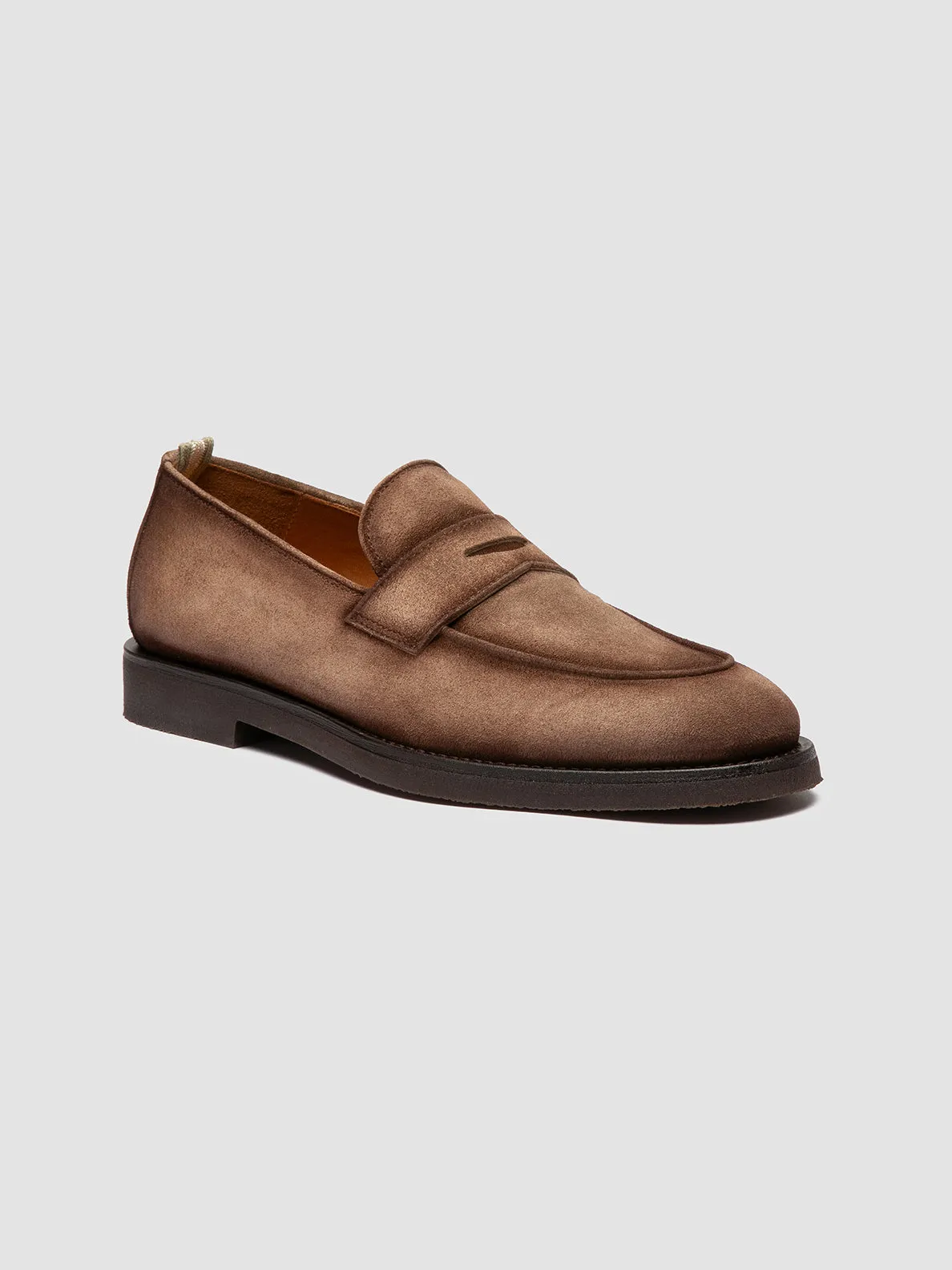 OPERA FLEXI 101 - Brown Suede Penny Loafers Beach Lane