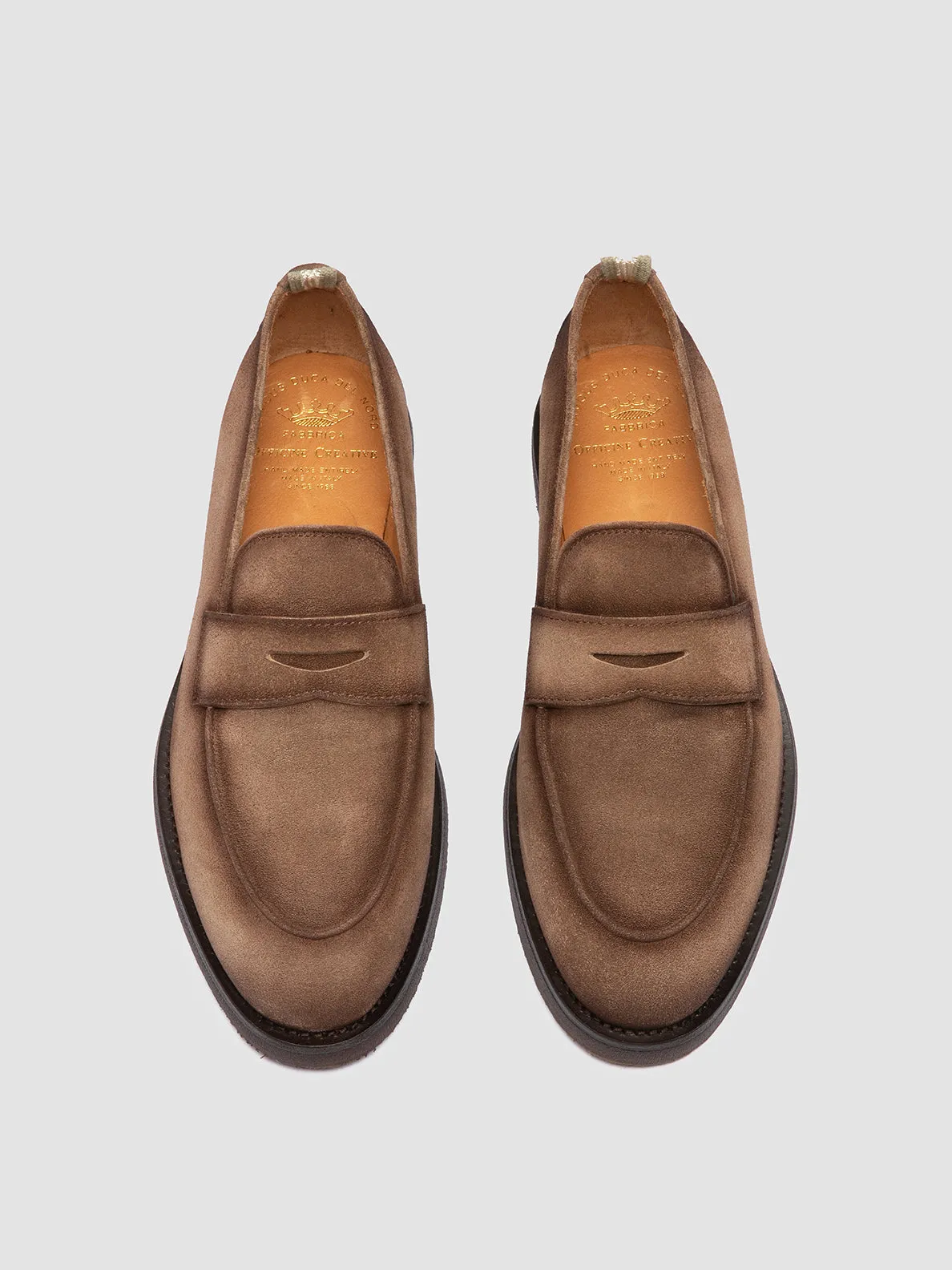 OPERA FLEXI 101 - Brown Suede Penny Loafers Trendy Padding