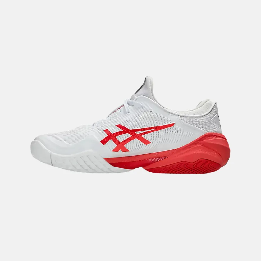 ASICS COURT FF? 3 NOVAK Men's Tennis Shoes - White/Electric Red Odor Resistant Everyday Use
