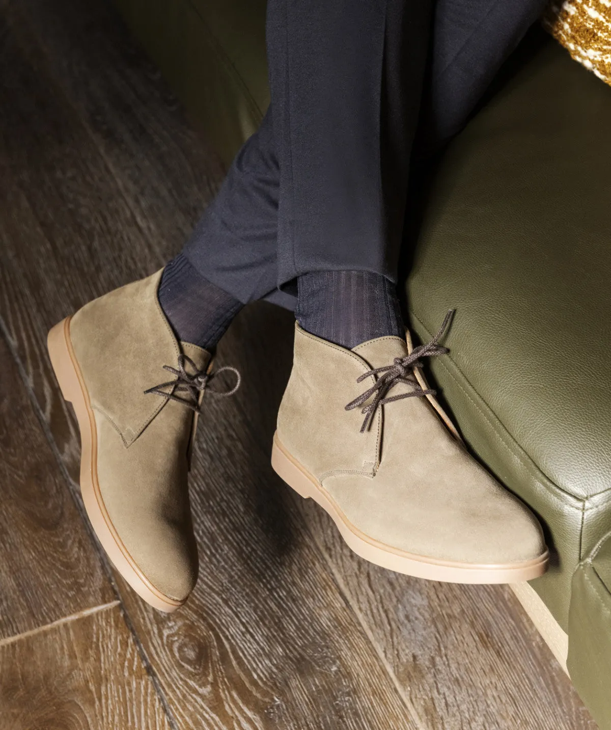 Bottines SAHARA Daim Olive Ice Guard Safe Land
