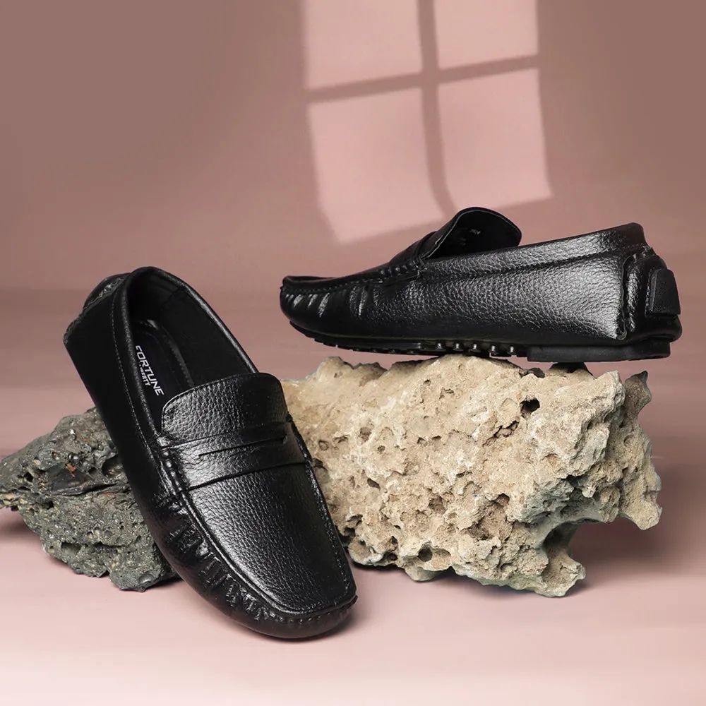 Fortune Black Formal Loafers For Men CLASSIK-2E By Liberty Safe Guard