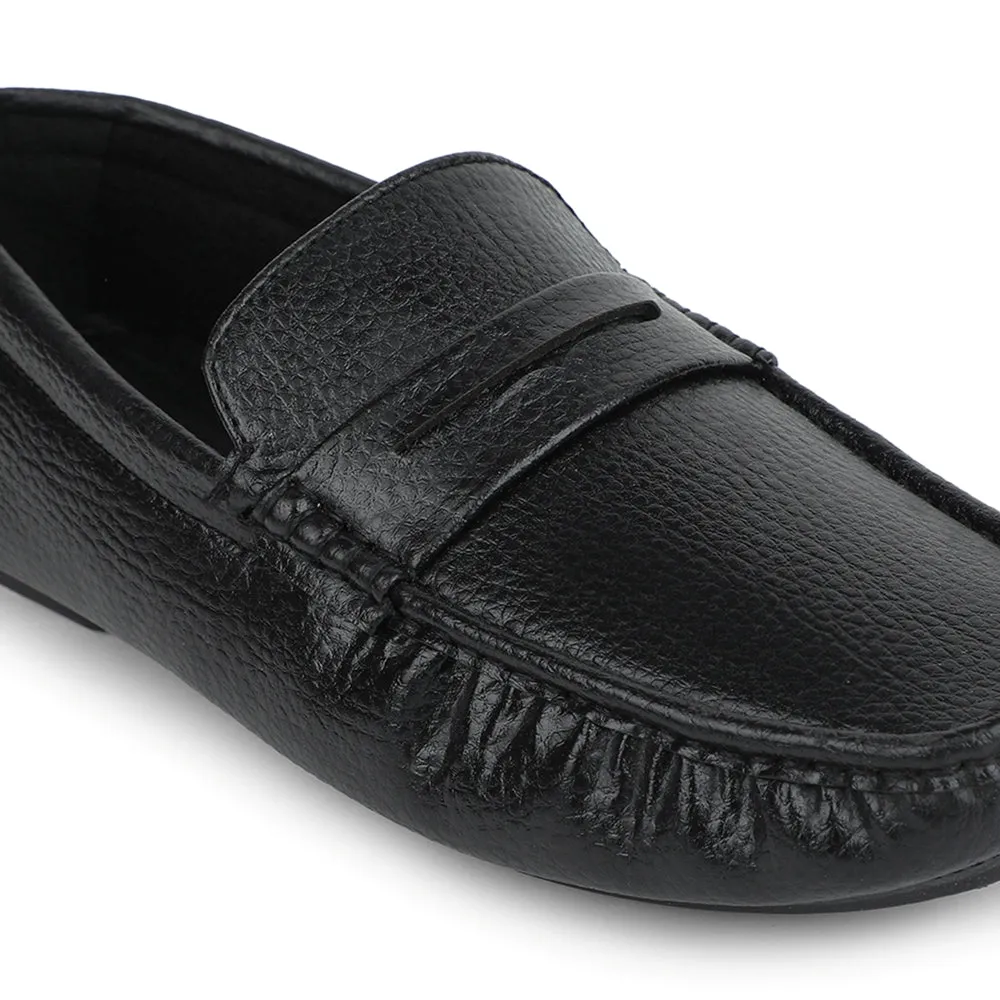 Long-lasting Trendy Walking Shoes Fortune Black Formal Loafers For Men CLASSIK-2E By Liberty