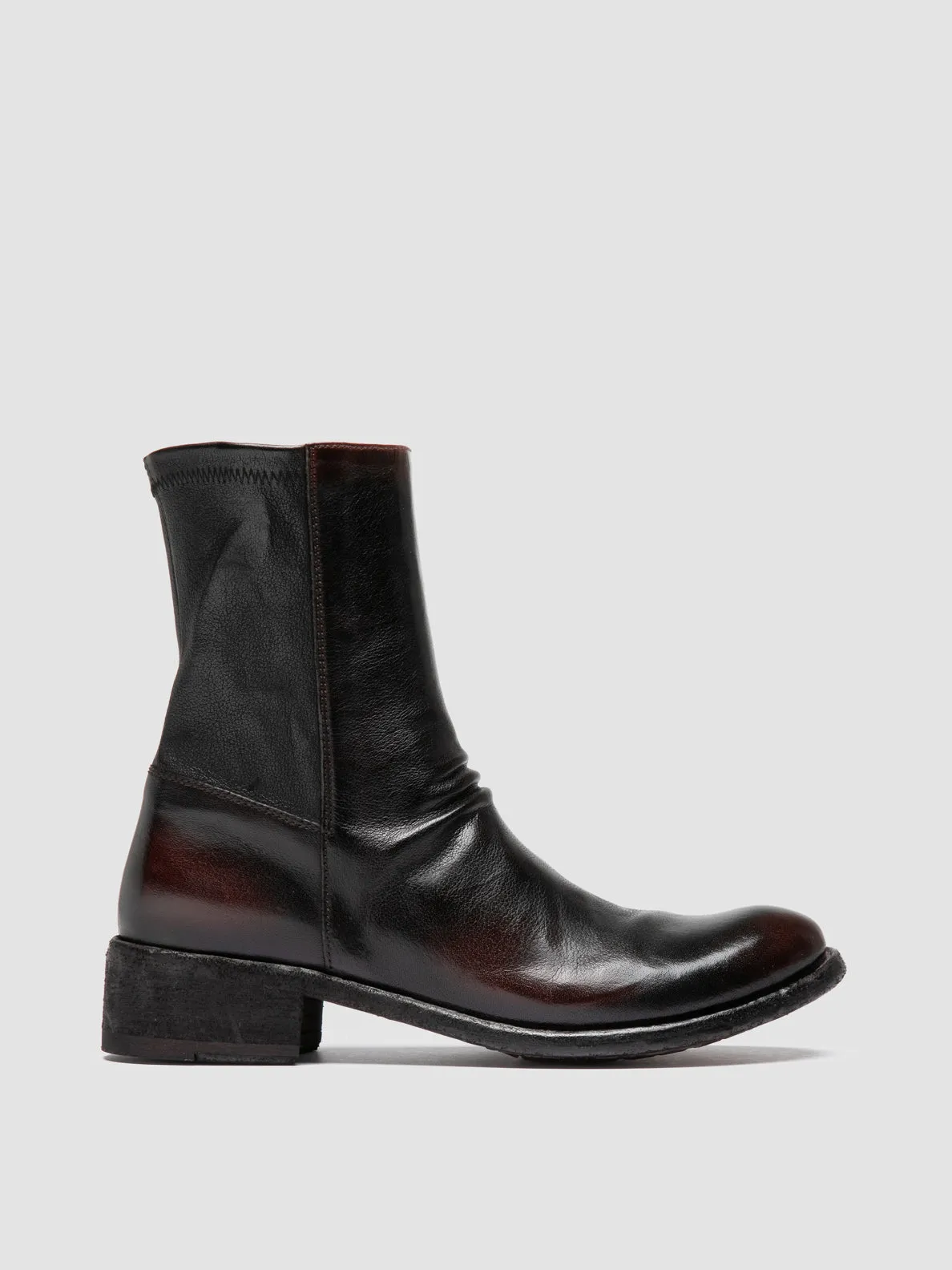 LISON 041 - Burgundy Leather Ankle Boots Meta Move
