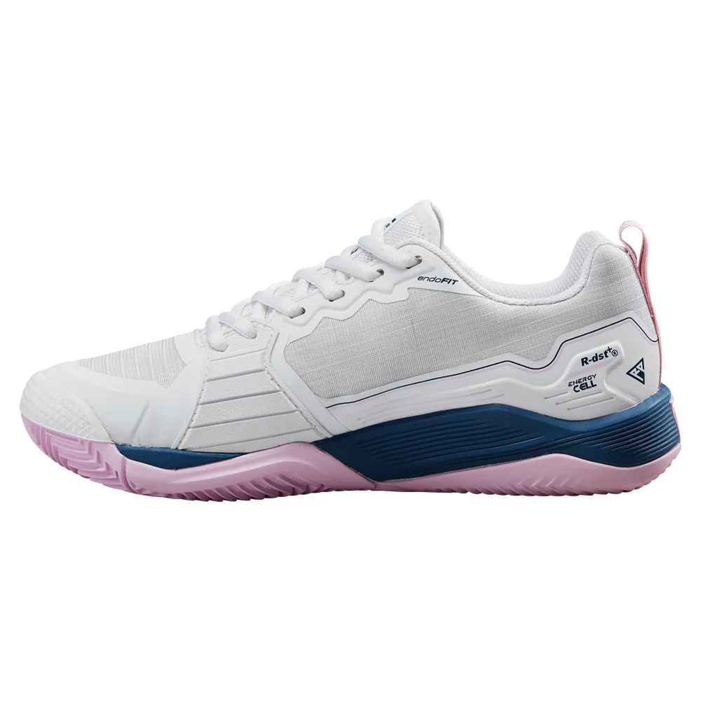 Wilson Rush Pro 4.5 Clay Court Tennis Shoes (Ladies) - White/EnsignBlue/Pirouette Lace Closure Busy Commuters