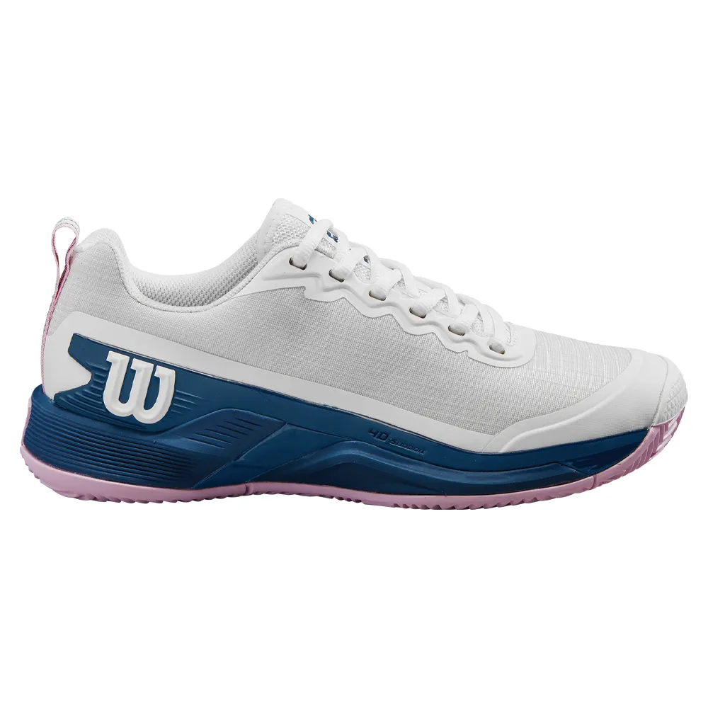 All Function All Day Wilson Rush Pro 4.5 Clay Court Tennis Shoes (Ladies) - White/EnsignBlue/Pirouette