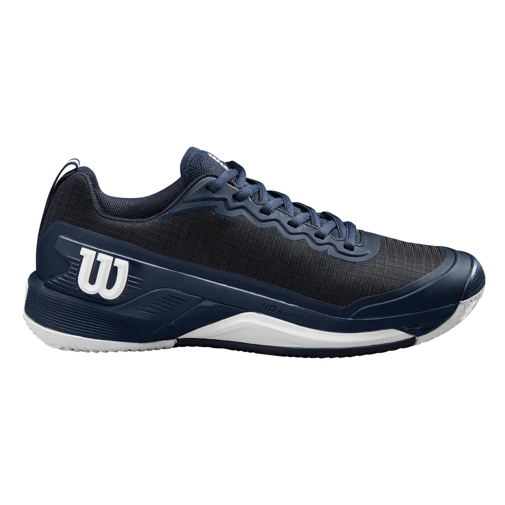 Agility Drill Breathable panel Wilson Rush Pro 4.5 Clay Court Tennis Shoes (Mens) - Navy Blazer/White